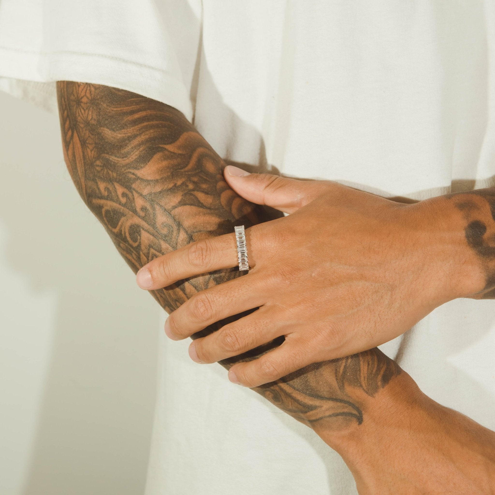 3mm Baguette Ring - White Gold - Cernucci